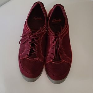 Clarks soft cushions shoes burgundy
